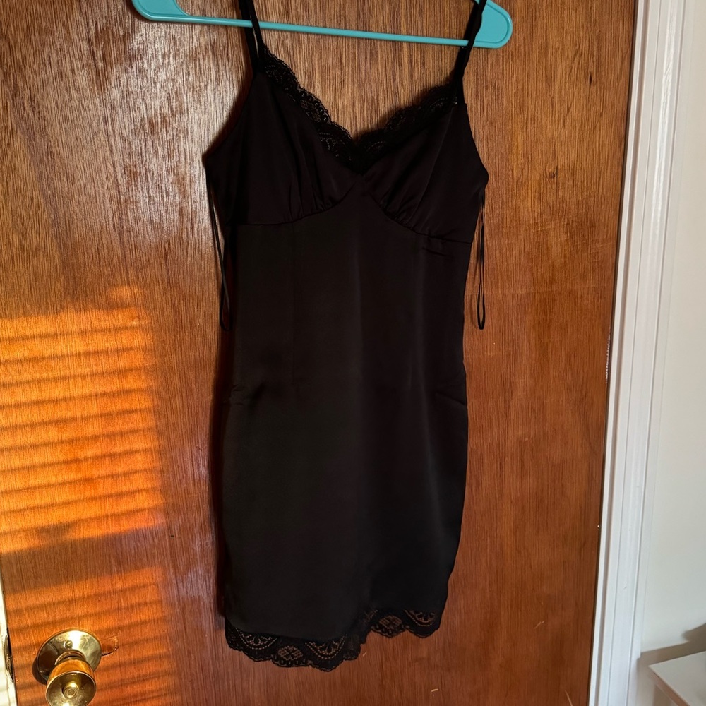Princess Polly short black lace trim dress